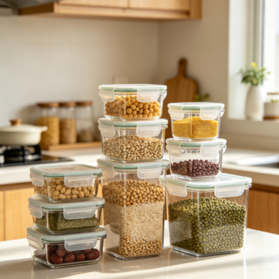 Kitchen compartment combination airtight jar storage box set